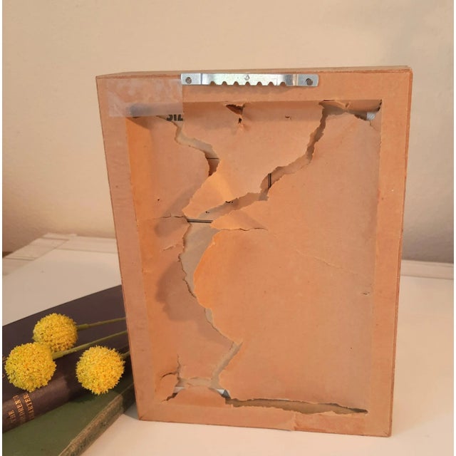 Shabby Chic Vintage Floral Purple Flower Painting Signed Original For Sale - Image 3 of 5