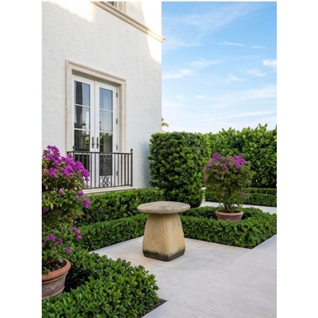 Beige Monumental Vintage Cast Stone Garden Mushroom For Sale - Image 8 of 12