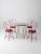 This is an art nouveau ice cream parlor table and chairs set from the early 20th century. The sweet red wrought iron...