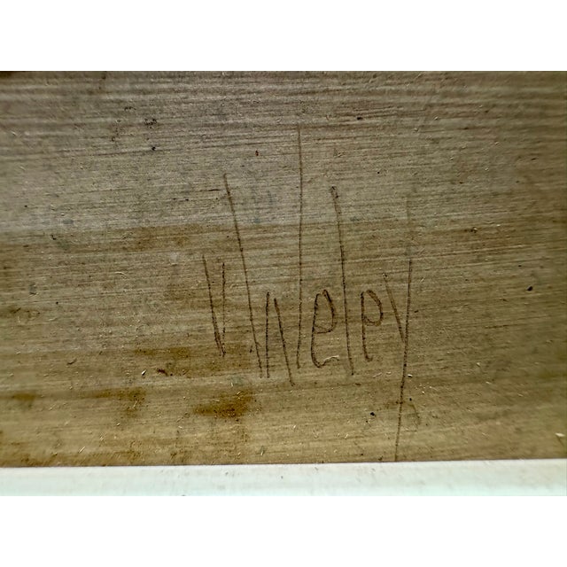 Mid 20th Century Mid 20th Century Framed v. Weley Still Life Oil on Board With Floral Vase and Candle For Sale - Image 5 of 7