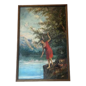 Vintage Signed Framed Scenic 1921 Painting