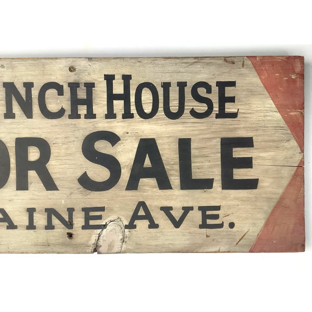 Cabin Circa 1940s Ranch House for Sale Wood Sign For Sale - Image 3 of 4