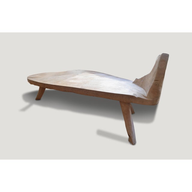 Andrianna Shamaris Hand-Carved Teak Wood Bench or Coffee Table For Sale - Image 4 of 5