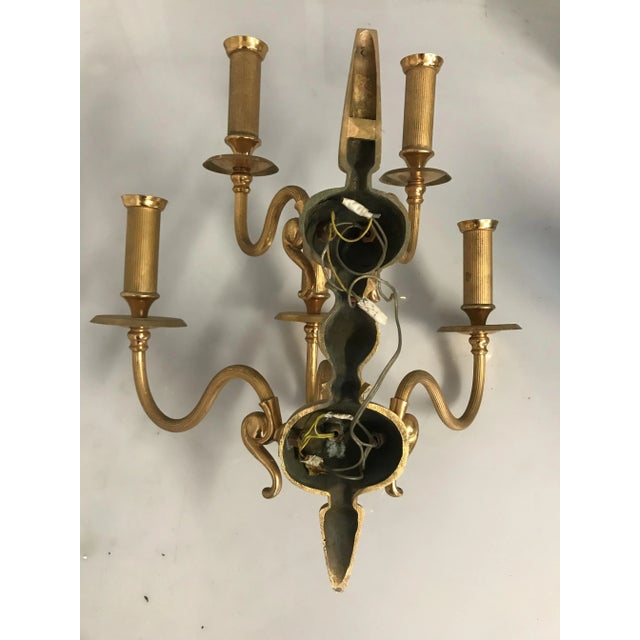 Mid-Century Gilded Sconces, Set of 2 For Sale - Image 4 of 6