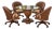 Vintage Chromcraft 5-Piece Herringbone Rattan Swivel Caster Dining Set – Table + 4 Chairs For Sale