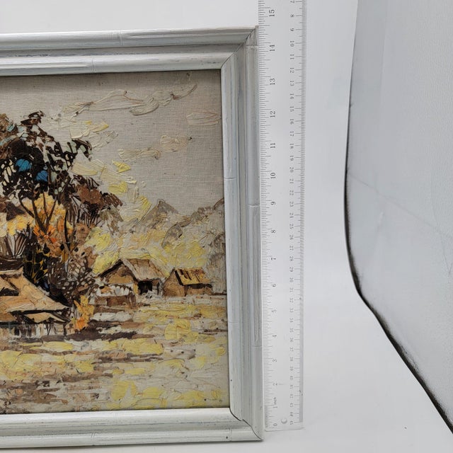 Animal Skin Late 20th Century Original Taxidermy Artwork Asian Landscape Made of Real Butterfly Wings in White Frame For Sale - Image 7 of 8