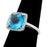 Blue 14k White Gold Blue Topaz Diamond Ring For Sale - Image 8 of 10