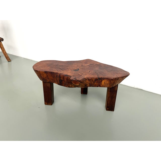 1970s Brutalist Tripod Coffee Table in Teak, 1970s For Sale - Image 5 of 18