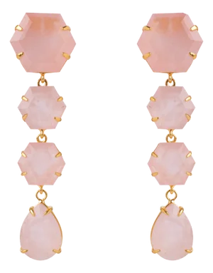Kerry Earrings, Pink, Pierced
