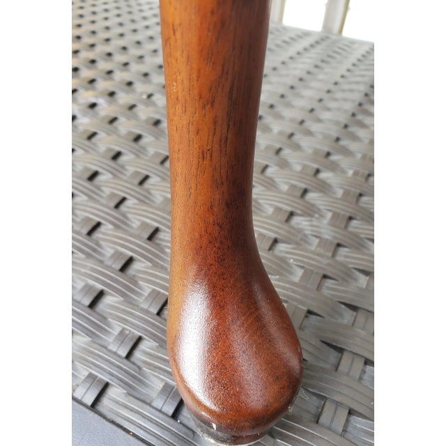 Brown 1950s English Mahogany Queen Anne Tray Top Tea Table by Hickory Chair For Sale - Image 8 of 13