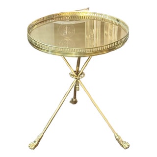 Italian Jansen Manner Brass Side Table For Sale