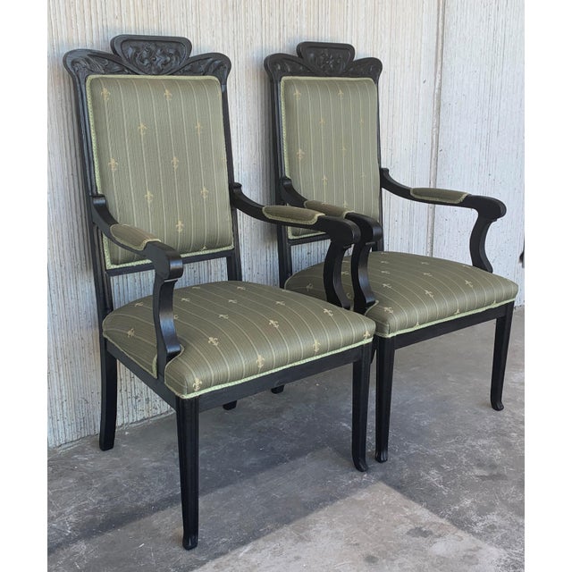 20th Black French Seating Set Sofa and Two Armchairs in the Louis Seize Style For Sale - Image 4 of 13