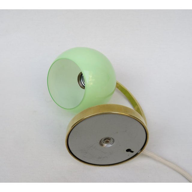 Art Deco Bedside Lamp in Brass with Green Cased Glass Shade, 1920s For Sale - Image 10 of 15