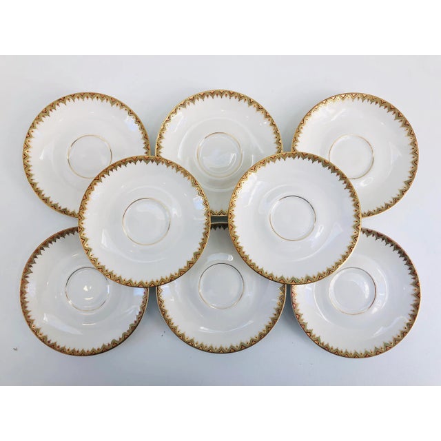 Mid 20th Century Vintage Porcelain French Limoges Gilt Saucers - Set of 8 For Sale - Image 5 of 5