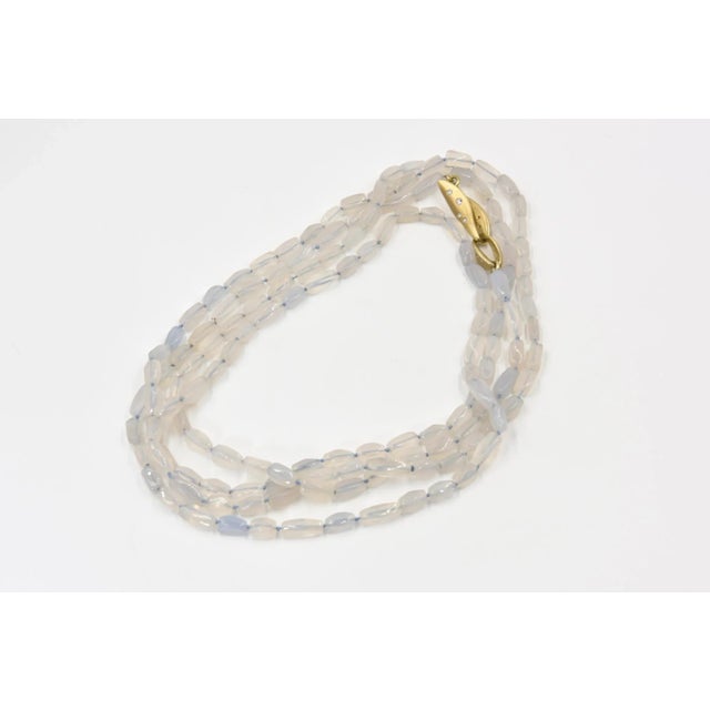 Marlene Stowe Chalcedony Bead Diamond Gold Clasp Necklace For Sale In Miami - Image 6 of 12