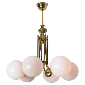 Brass Round Hanging Light from Limburg, 1970s
