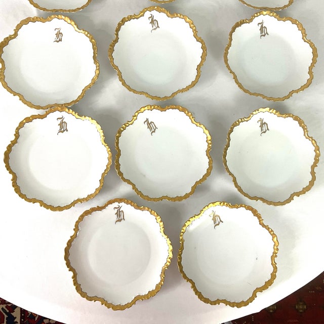 Art Nouveau Early 20th Century Rosenthal, Porcelain, Gilded Edge, Luncheon/Dessert Plates-Set of 11 For Sale - Image 3 of 7