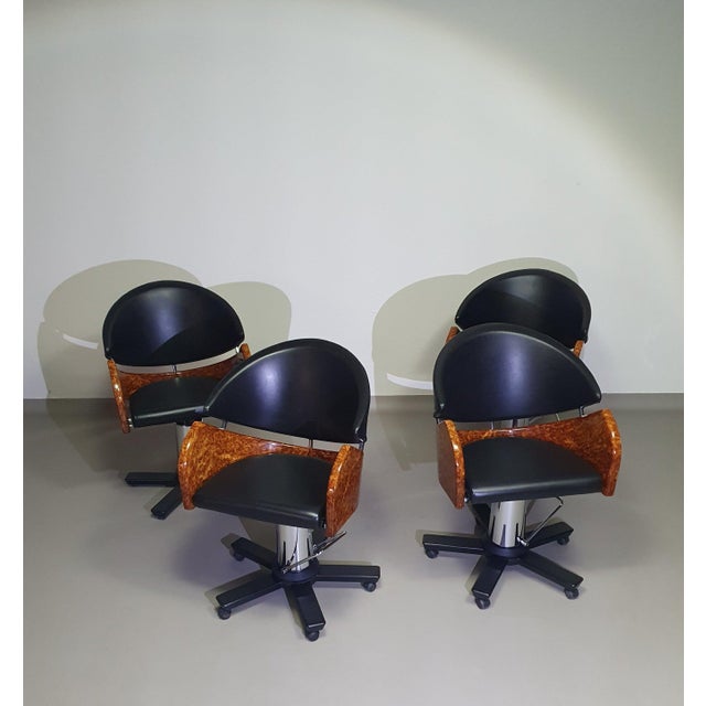 Italian Barber Chairs, 1980s, Set of 4 For Sale - Image 4 of 14