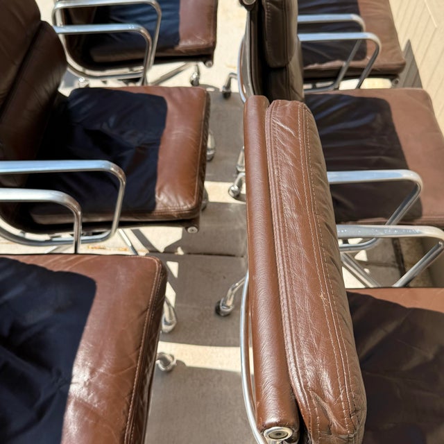 Chocolate Eames Soft Pad Chairs for Herman Miller Model Ea420l For Sale - Image 8 of 12
