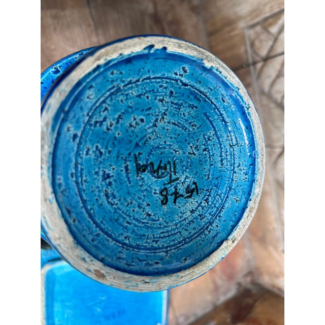 Italian Bitossi Rimini Blue Ceramic Vase, 1960s, Designer Aldo Londi For Sale - Image 12 of 13