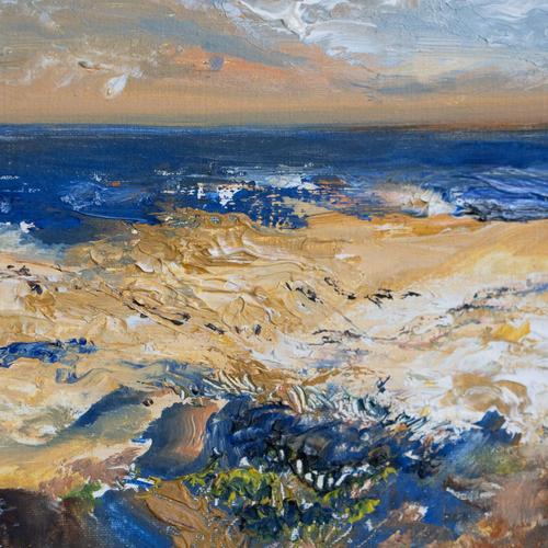 Ramiro Segrelles, A Soft Light of Sky, Original Oil on Canvas For Sale - Image 4 of 11