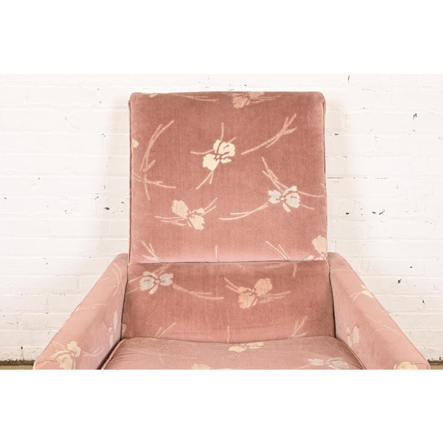 Wood Lawrence Peabody for Richardson Nemschoff Mid-Century Modern Upholstered Lounge Chair With Ottoman, 1960s For Sale - Image 7 of 12