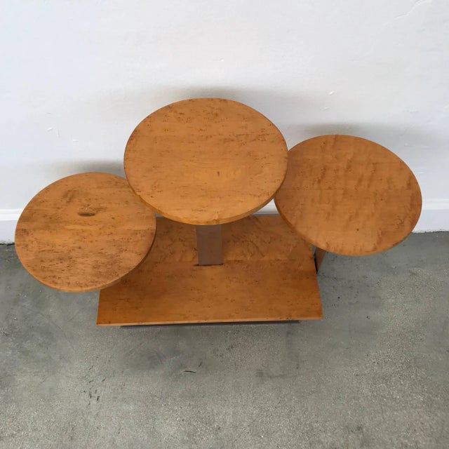 Early 20th Century Donald Deskey Art Deco Chrome and Maple Burl Wood Side or End, Occasional Table For Sale - Image 5 of 10