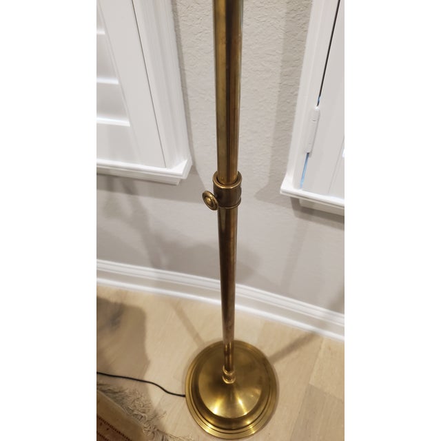 Metal Vintage Neiman Marcus Robert Abbey Articulated Pharmacy Floor Lamp - Burnished Brass For Sale - Image 7 of 8