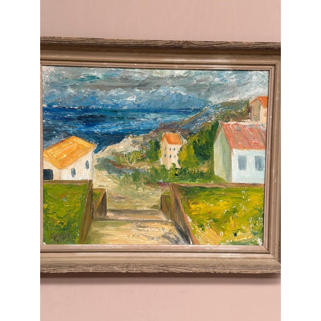 Coastal Landscape with House, 1950s, Oil Painting on Panel, Framed For Sale - Image 10 of 18