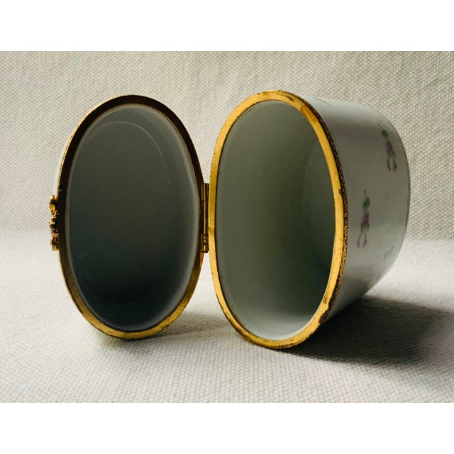 Limoges Porcelain Lidded Box With Bronze Mounts For Sale - Image 9 of 18
