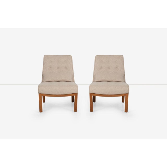 Mid-Century Modern Edward Wormley for Dunbar Pair of Slipper Chairs 1950s For Sale - Image 3 of 12