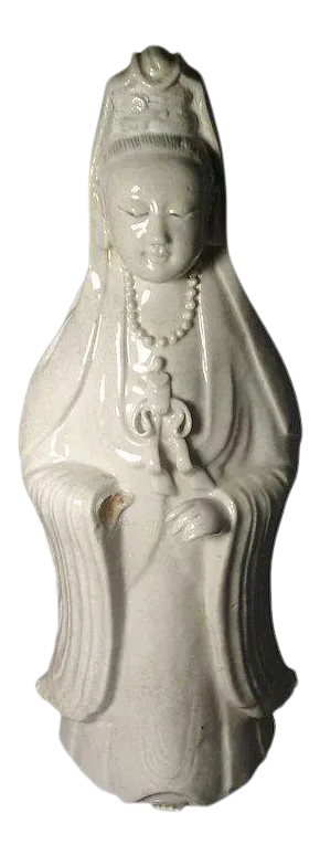 Large 18th Century Chinese Blanc de Chine Porcelain Kwan Yin