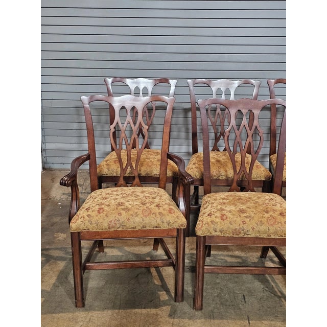 Chippendale Set of Late 20th Century 8 Councill Chippendale Style Solid Mahogany Dining Chairs For Sale - Image 3 of 14
