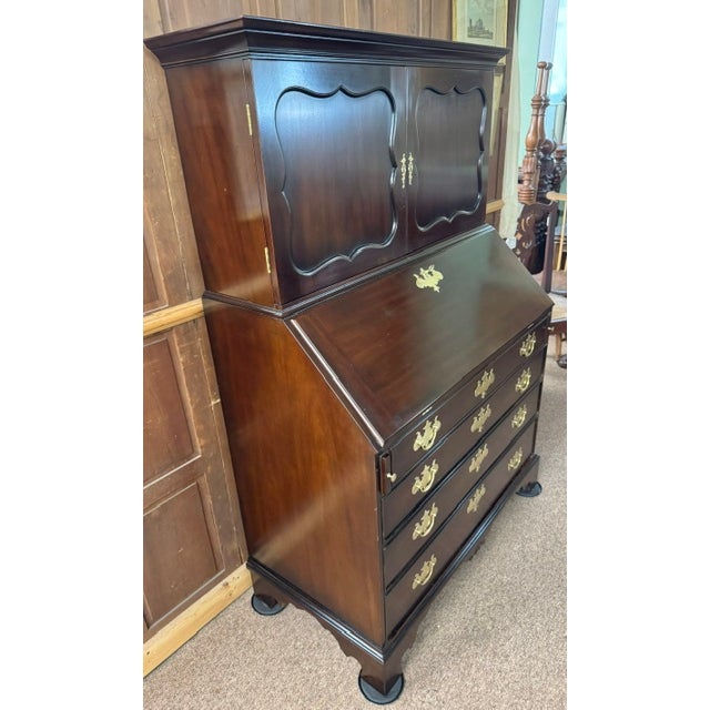Mid 20th Century Kittinger Cw 1 Mahogany Slant Front Chippendale Style Secretary. Desk For Sale In Boston - Image 6 of 15