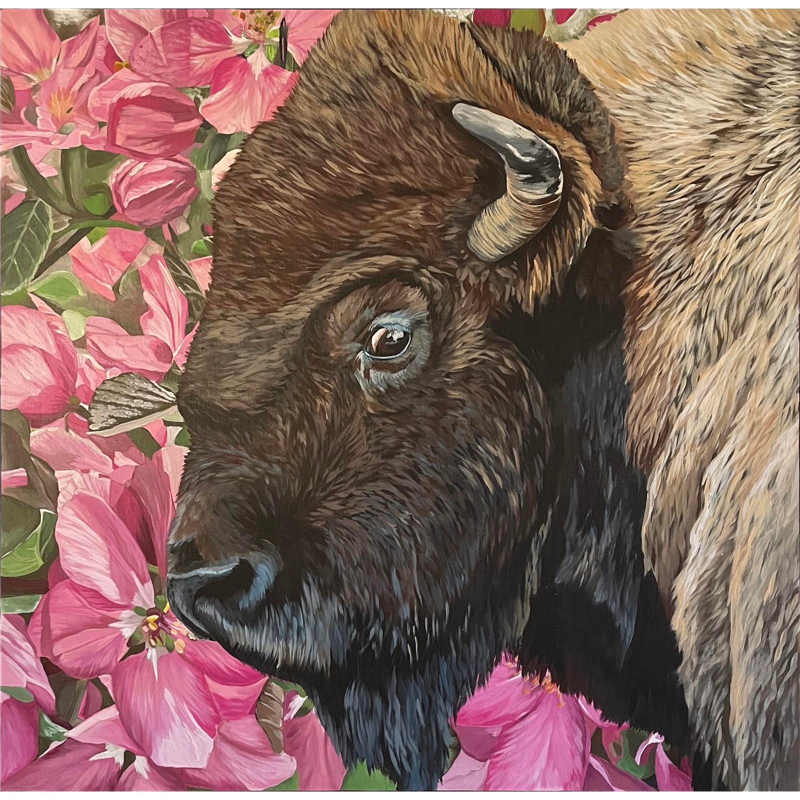 Bloomin Bison by Alexandrea Pangburn | Acrylic Painting of a bison ...