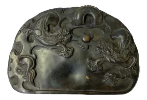 Chinese Oriental Black Color Dimensional Dragon Ink Well Pad Display