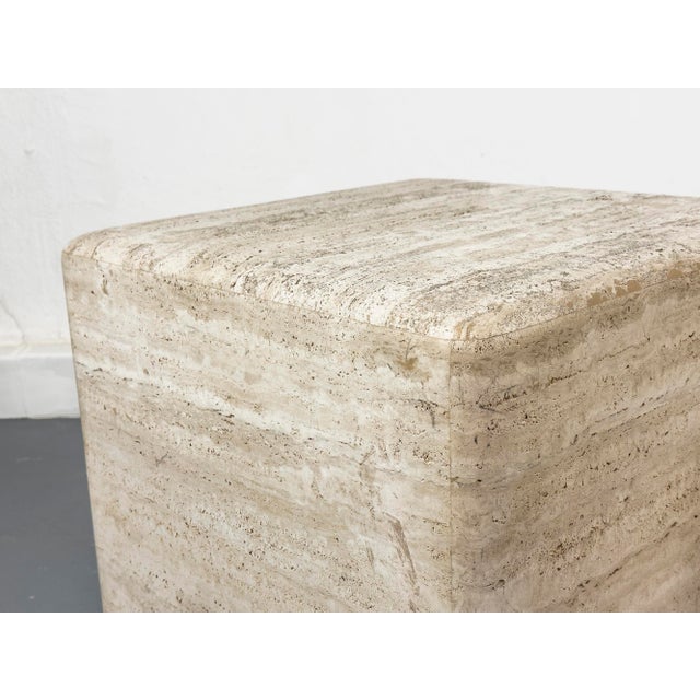 Stone Vintage Travertine Cube Side Table, 1970s For Sale - Image 7 of 12