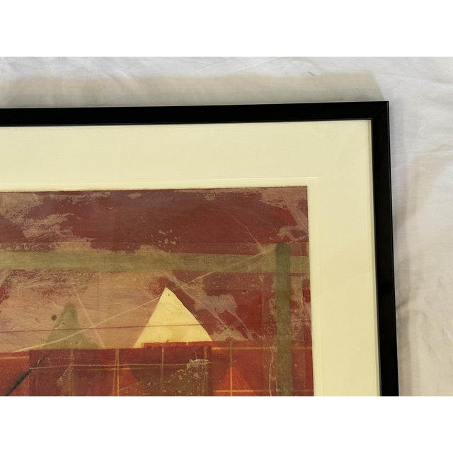 Red C1979 Original Steven Sorman (American 1948-Present) Mixed Media Framed Collage 'Untitled Red' For Sale - Image 8 of 18