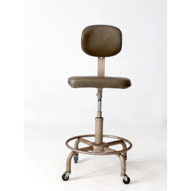 Vintage 1970s All-Steel Industrial Adjustable Stool For Sale - Image 14 of 14