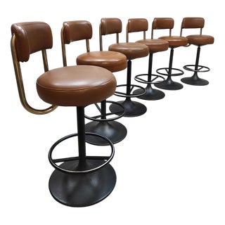 Swedish Bar Stools by Börje Johanson, 1960s, Set of 6 For Sale