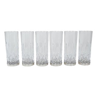 Vintage Italian Crystal Glasses, 1960s, Set of 6 For Sale