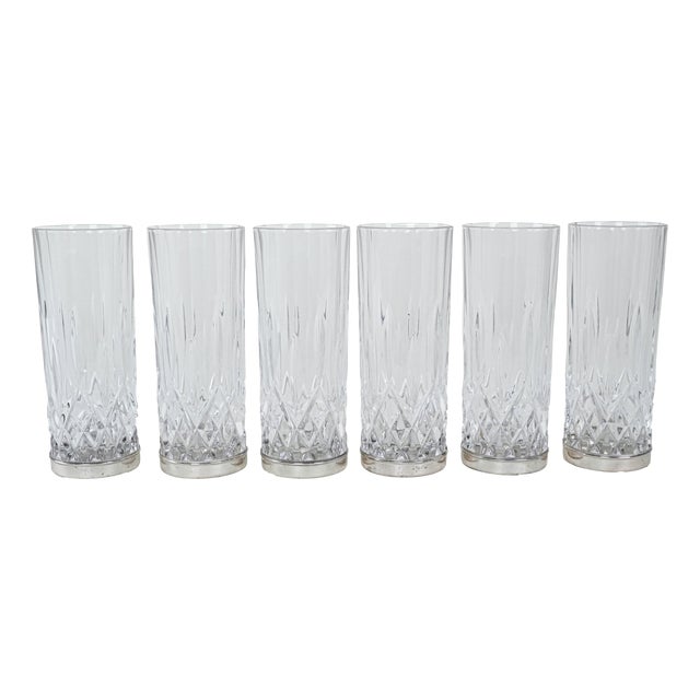 Vintage Italian Crystal Glasses, 1960s, Set of 6 For Sale