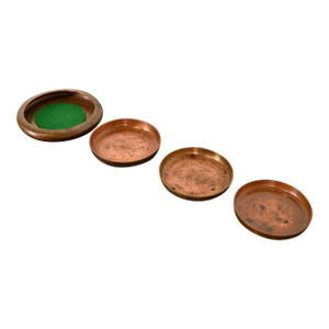Roycroft Arts & Crafts Hammered Copper Coasters, Set of Four