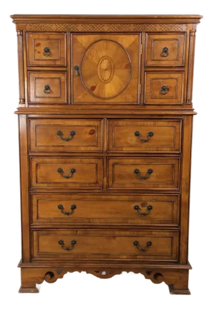 Vintage Caribbean Style Dresser With 11 Drawers