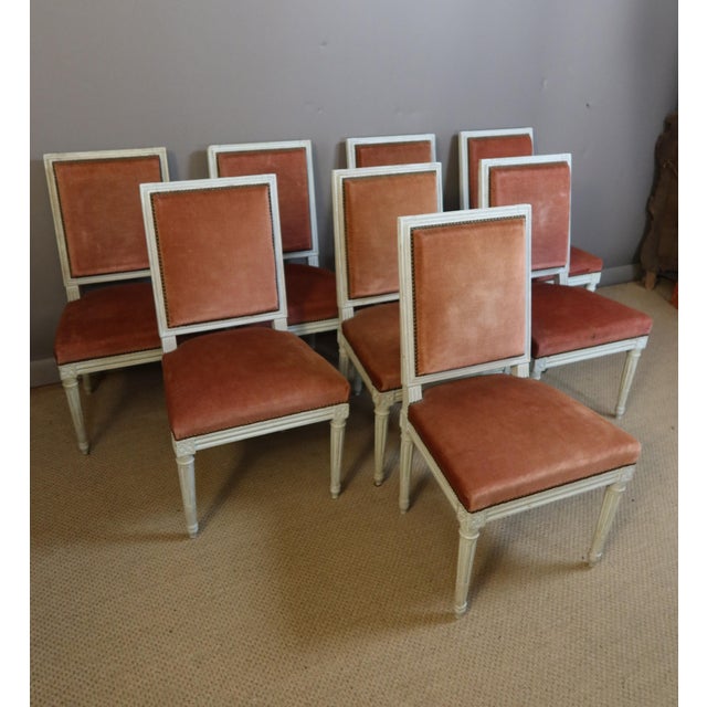 White Vintage Louis XVI Style Chairs, 1960s, Set of 8 For Sale - Image 8 of 11