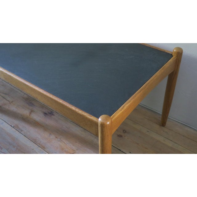 Mid-Century Modern Mid-Century Modern Oak and Slate Coffee Table by Eric Merthen, Sweden, 1960s For Sale - Image 3 of 9