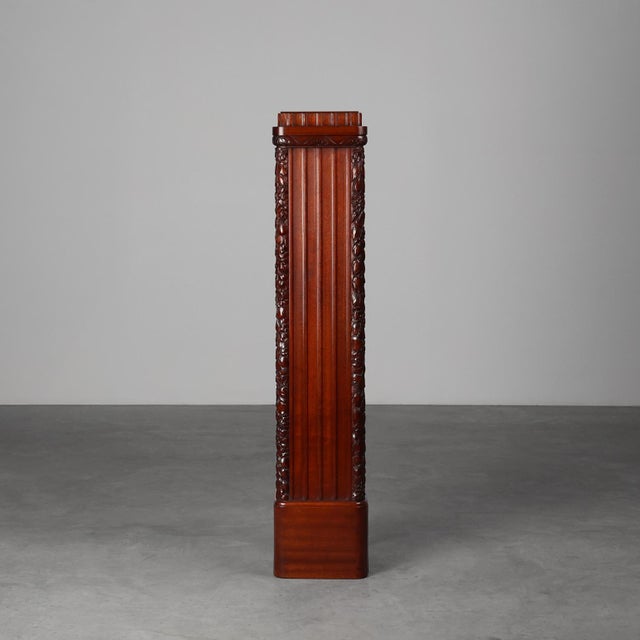 Art Deco French Square Oak Pedestal, 1915 For Sale - Image 12 of 12