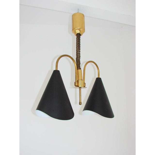 Mid-Century Modern Pendant Light in Brass and Metal, 1970s For Sale - Image 4 of 13