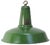 Vintage Industrial French Pendant Lights in Green Enamel For Sale