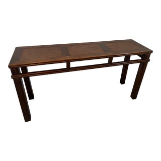 Early 20th Century Console Table With Woven Top Inset For Sale